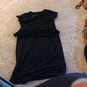 Black dress with lacy top coverage
